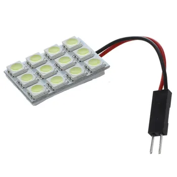 

2 x 12 SMD 5050 White LED Panel interior illumination lamp + 2x T10 socket + 2 x BA9S socket + 2 x Festoon Adapter