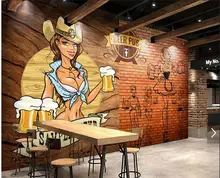 

3d photo wallpaper for walls in rolls custom mural Brick wall beer beauty restaurant home decor wallpaper sticker for bedroom