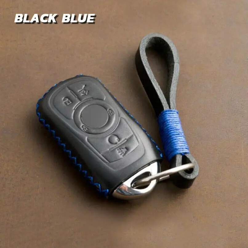 Black Blue Для Buick Encore Envision GL6 OPEL Astra автомобильный пульт дистанционного управления из натуральной кожи брелок чехол - Название цвета: Black Blue