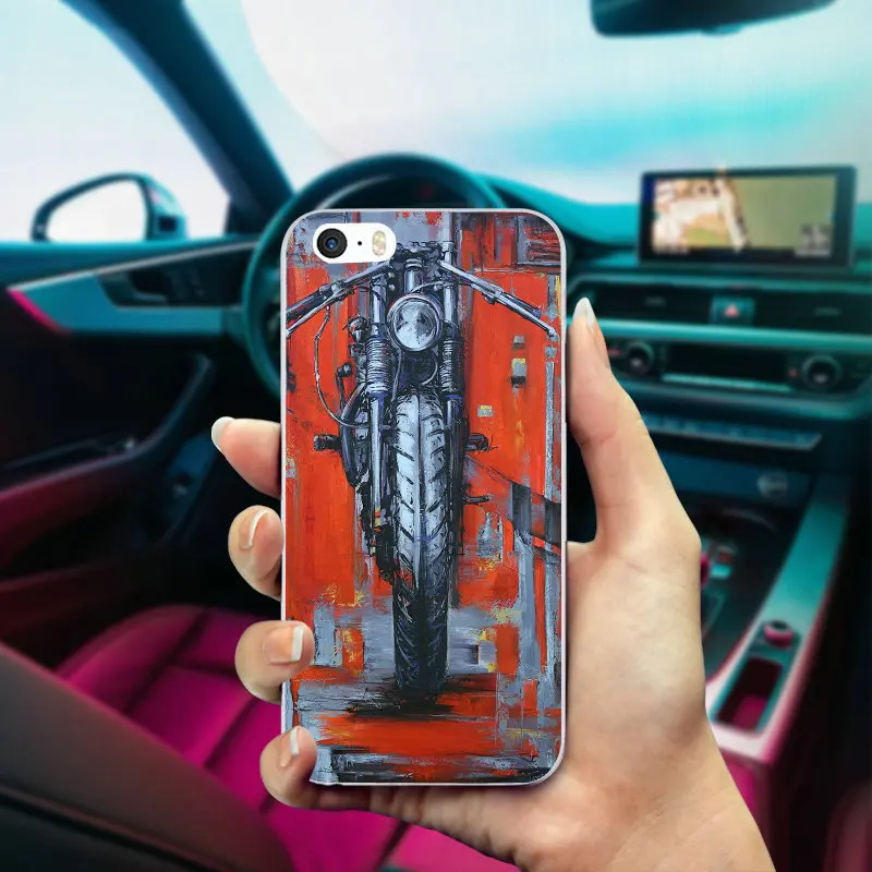 Мягкий ТПУ Прозрачный чехол для телефона, сумка для iPhone X 10 7 6 6s 8 Plus 4 4S 5 5S SE 5C, сумки ретро Мото Кросс, мотоциклетная спортивная сумка