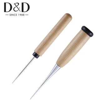 

Sewing Awl Tool Wood Handle Leather Awl Pin Punching Hole Maker Stitching Tool for Leather Craft