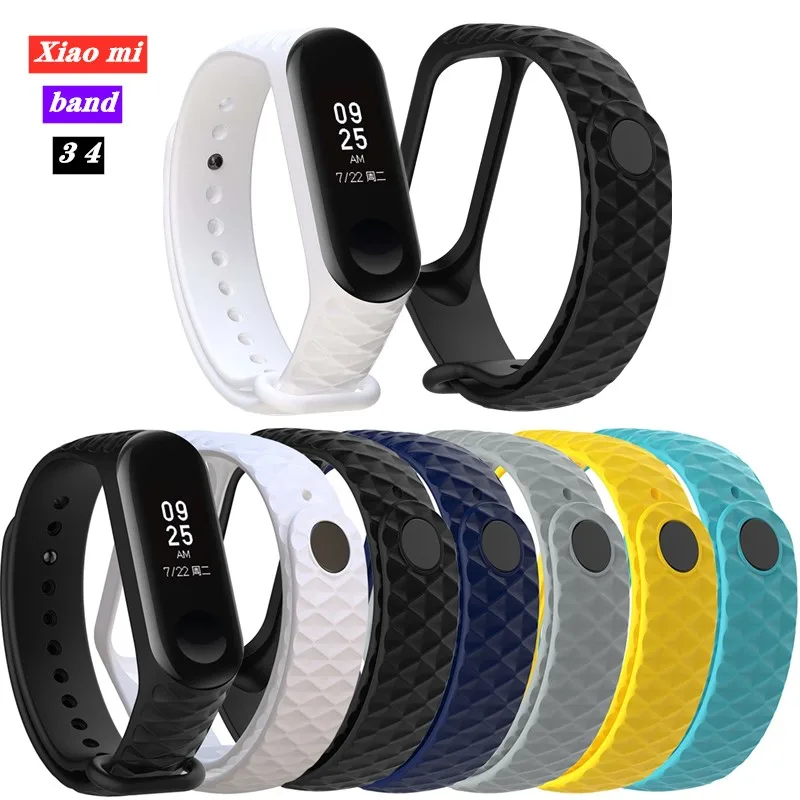 Сменный Браслет для Xiaomi Mi Band 4 спортивный браслет с алмазным узором 3 силиконовый