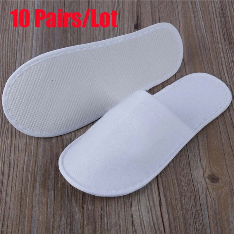 10 pairs Wholesale Women Men Disposable Hotel Slippers Open Toe SPA Guest Party 