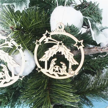 10 шт деревянные Рождественские Подвески украшения DIY деревянные поделки Рождественские елки украшения для рождественской вечеринки подарок для детей