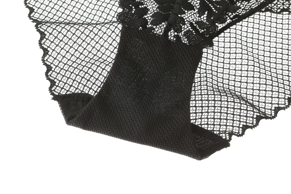 Sexy Lace 3/4 Cup Bra Sets for Women Thin Cotton Breathable Comfortable Underwear Solid Color Lingerie Set