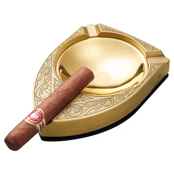 

Cigar ashtray metal wire drawing large exquisite relief gift class packaging ashtray cigar accessories portable ashtray