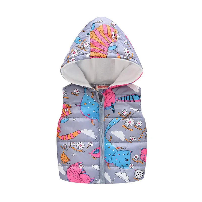 Photo Color Boy girl clothes winter cotton coat jacket vest fashion printing hooded plus velvet warm outerwear 2019Hot sale quality clothing - Цвет: Photo Color
