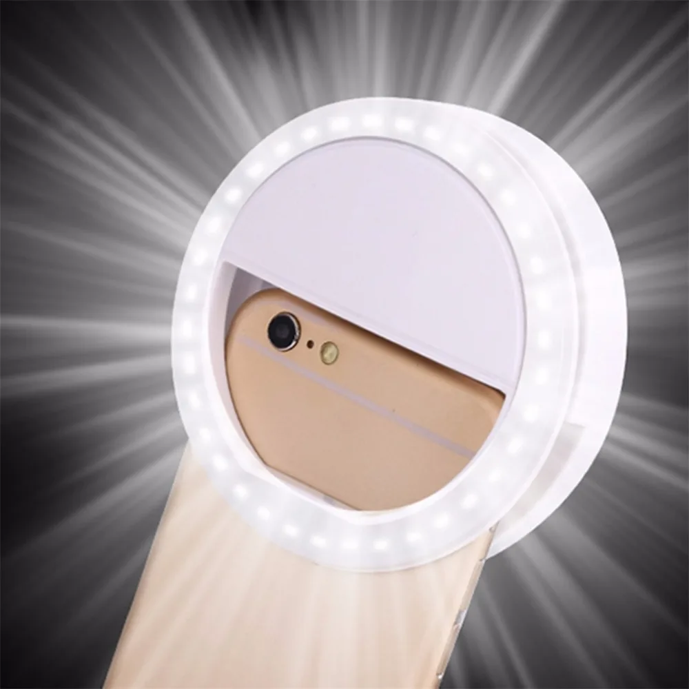 

Universal Selfie LED Ring Flash Light Portable Mobile Phone 36 LEDS Selfie Lamp Luminous Ring Clip For iPhone 8 7 6 Plus Samsung