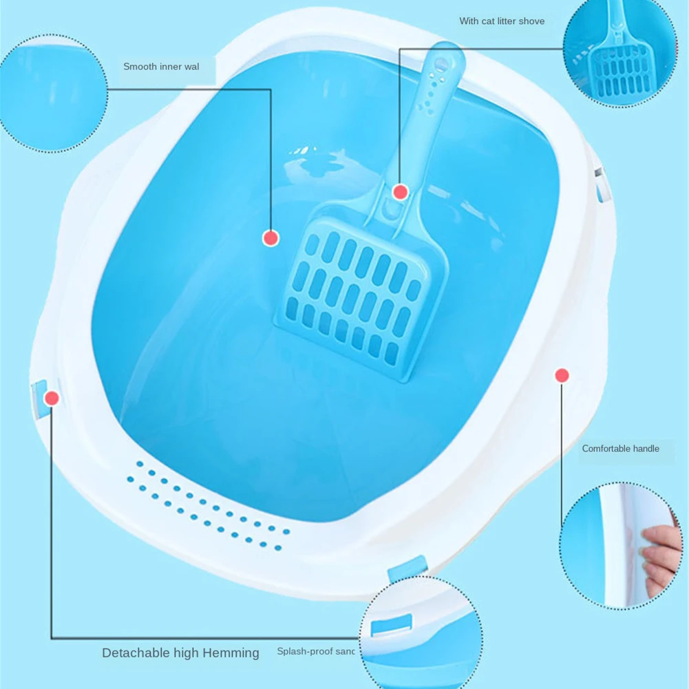 Pet Toilet Bedpan Anti Splash Cats Litter Box Cat Dog Tray with Scoop Kitten Dog Clean Toilette Home Plastic Sand Box Supplies Pet Toilet Bedpan Anti Splash Cats Litter Box Cat Dog Tray with Scoop Kitten Dog Clean Toilette Home Plastic Sand Box Supplies
