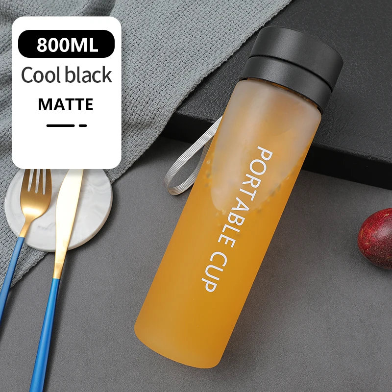800ml Sports Large Capacity Water Bottle Fruit Lemon Juice Drinking