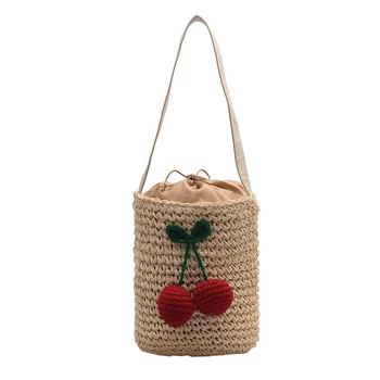 

Summer Style Cylinders Handbags Bohemian Boho Indian Hair Straw Bag Thai Woven Beach Bag