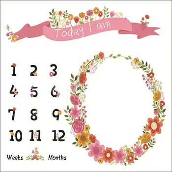 

Unisex Baby Newborn Photography Background Cloth Cartoon Milestone Blanket