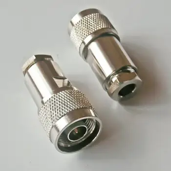 

N Male Connector Socket Clamp Solder For RG5 RG6 LMR300 5DFB 5D-FB Cable Copper Straight Coaxial RF Adapters