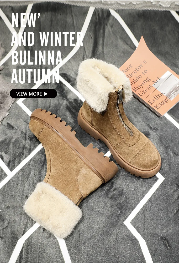 Botas mujer/обувь г. Женские зимние ботинки модные брендовые женские зимние ботинки из натуральной кожи на меху ботильоны на молнии спереди