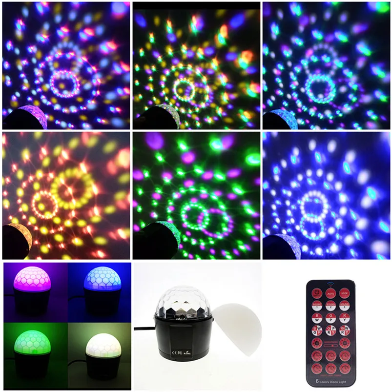 6 Вт RGB кристалл магический шар светильник магический вращающийся шар эффект светодиодный сценический светильник s KTV вечерние Клубные диско-бар DJ Lamparas 40NOV19