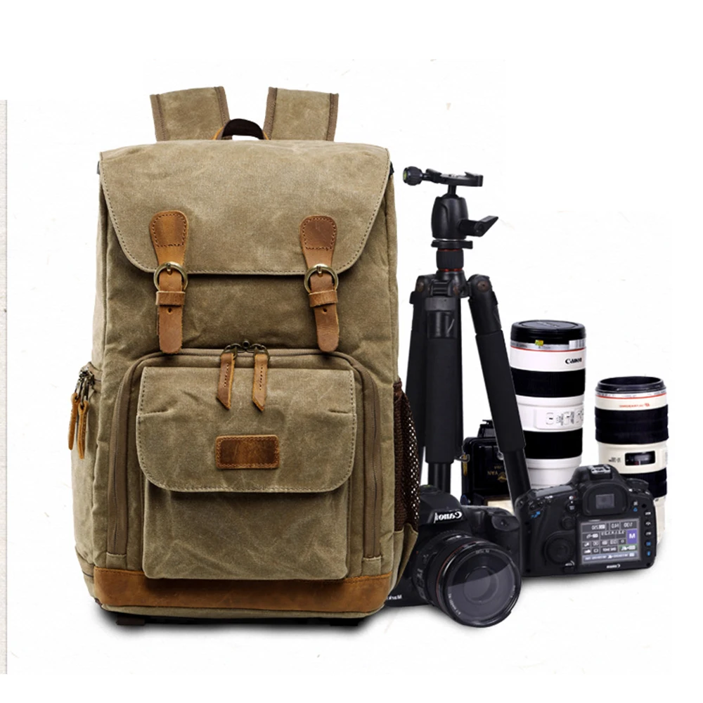 

Batik Canvas Waterproof Photography Bag Outdoor Wear-resistant Large Camera Photo Backpack Men for Nikon/Canon/ Sony/Fujifilm