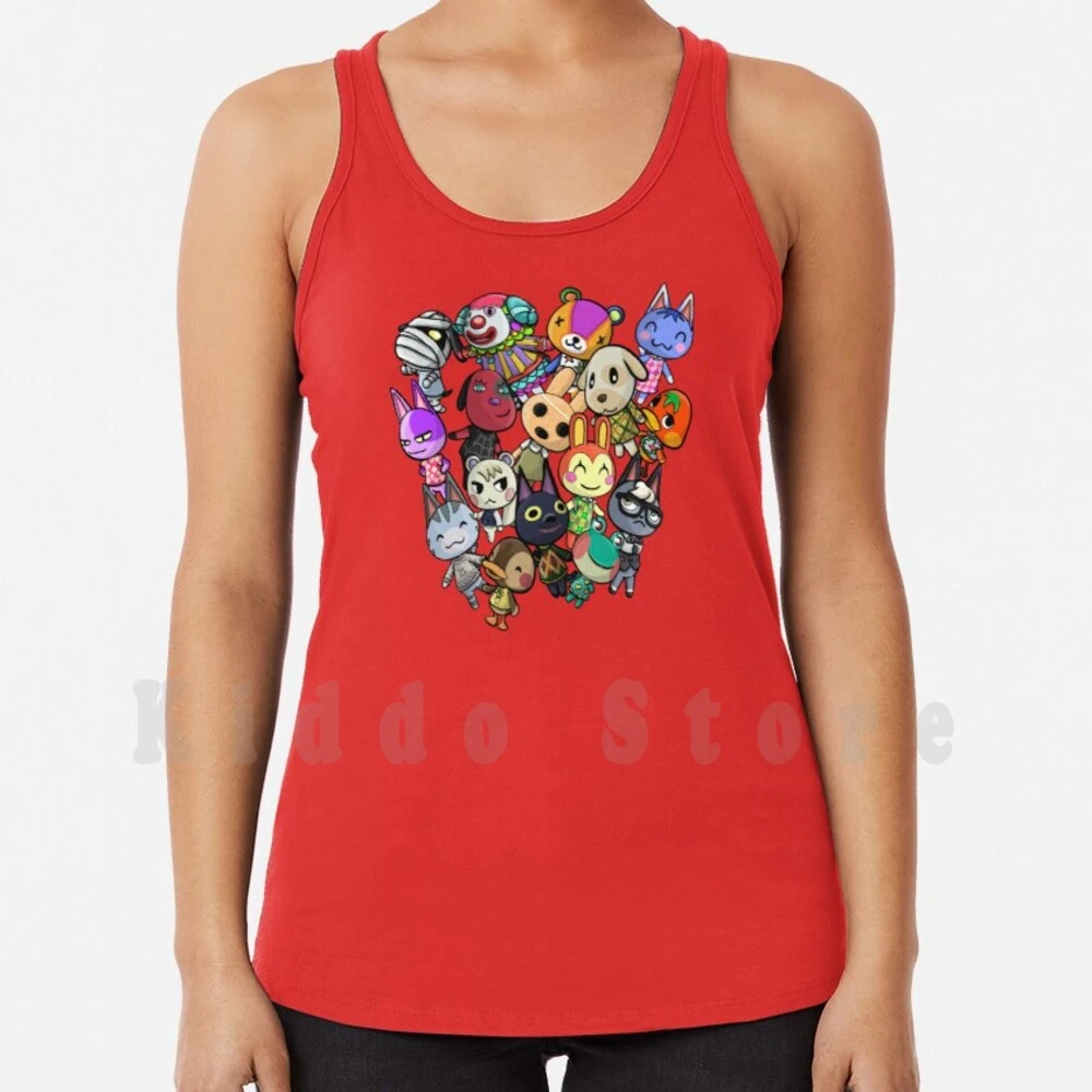 Animal Character Pattern tank tops vest sleeveless Pattern Repeating Animal  Ac New Horizons Acnl Acnh Villagers Looping|Tank Tops| - AliExpress