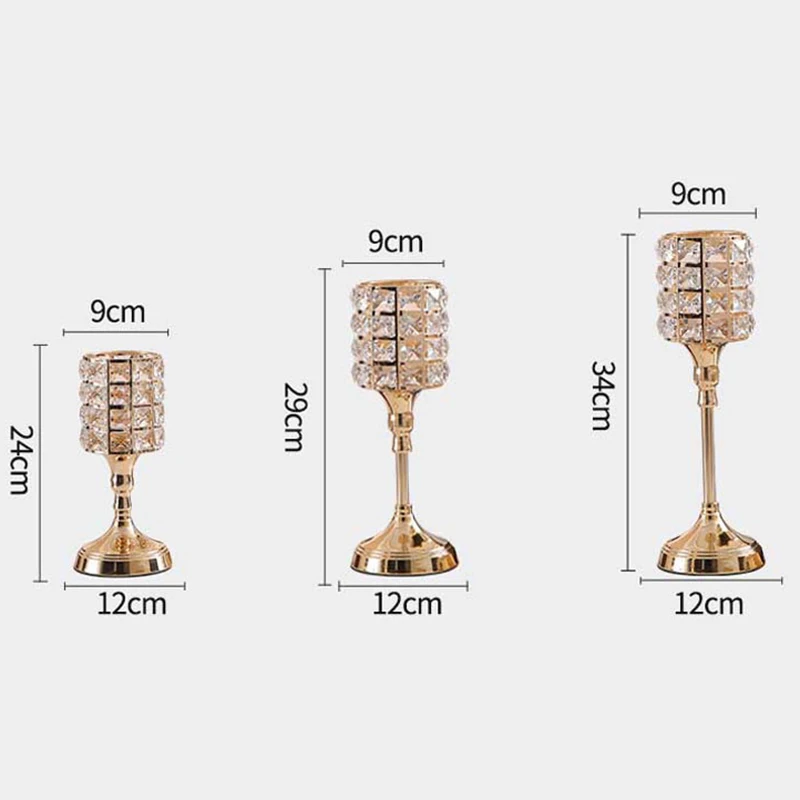 HOT SALE European Style Crystal Candle Holders Wedding Centerpieces Metal Ornaments Candles Home Decoration