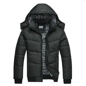 

Men Cotton Padded Jacket for Yfashion Warm Hooded Overcoat Casual Winter Outwear