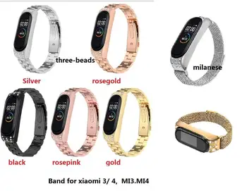

1pc,mi3 mi4 milan .three-beads diamond band.Unisex Steel Strap Loop Mesh Watch Band For Xiao.mi Mi3 Mi4 Smart Watch Belt