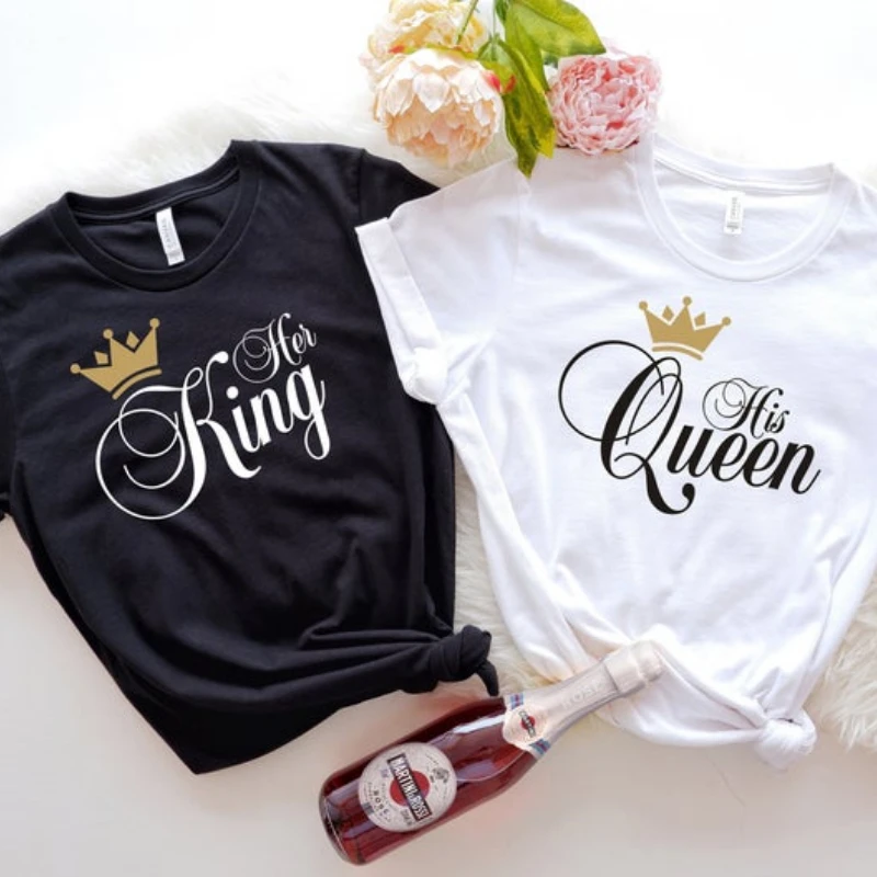 Regalo Reyes Camiseta Con Tampado I'm Her King His Queen, Camiseta