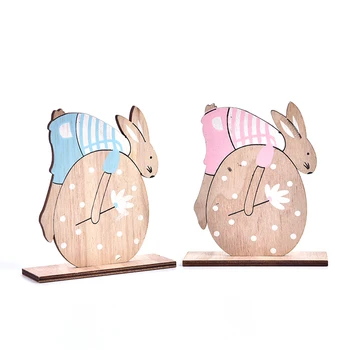 

Tabletop Photography Props Natural Toys Rabbit Ornaments Toy Easter Wood Craft Room Decoration Gift Nordic Style Safe Christmas