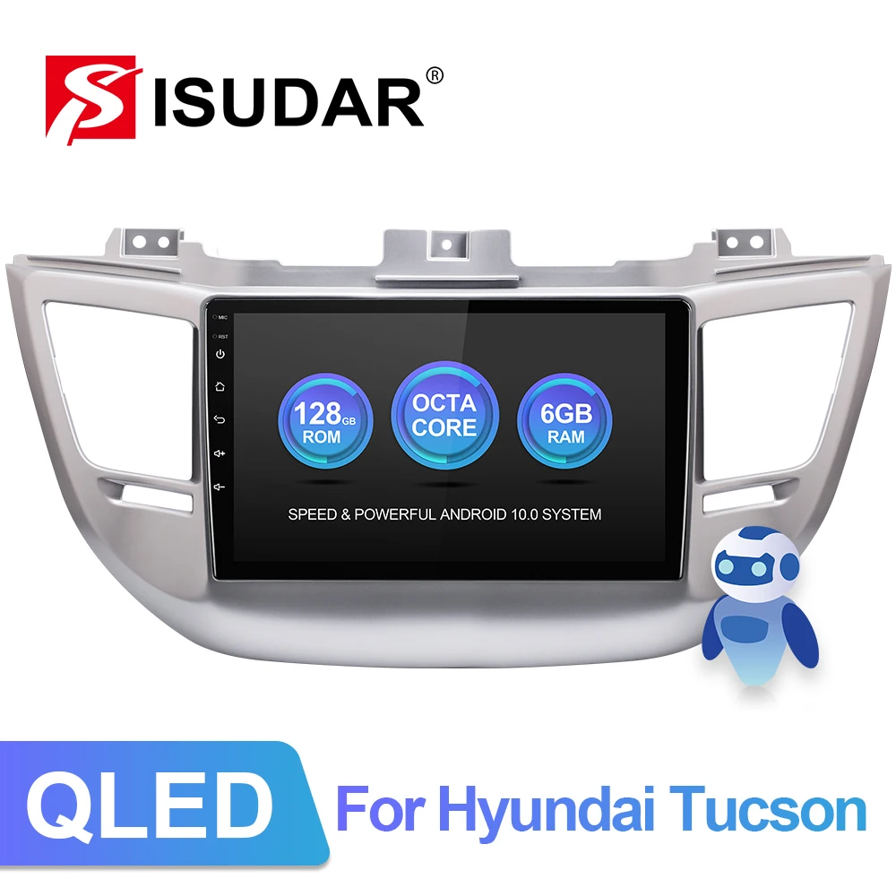 

ISUDAR V72 QLED Android 10 Car Radio For Hyundai/Tucson 3 2015-2018 GPS Car Multimedia Octa Core RAM 6GB ROM FM 128G 4G no 2din