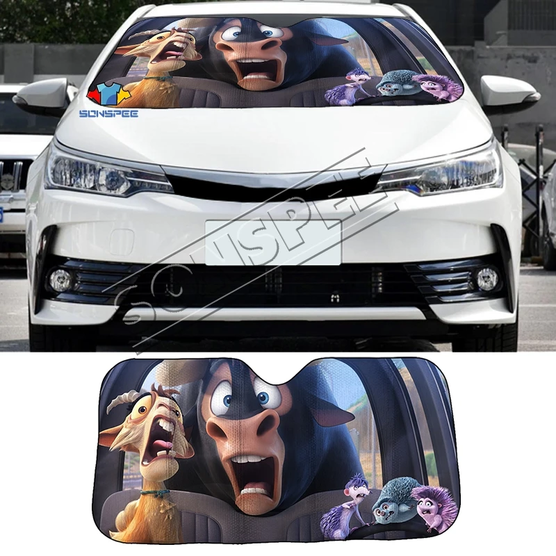 

3D Print Animation Film Ferdinand Universal Car Windshield Sunshades Auto Windscreen Shade Car Sun Protection Front Window Cover