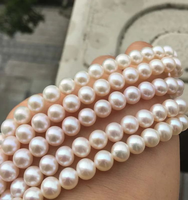 Women's Pearl Necklaces Size 7-7.5mm in Good Quality for DIY Jewelry Accessaries Loose Pearls