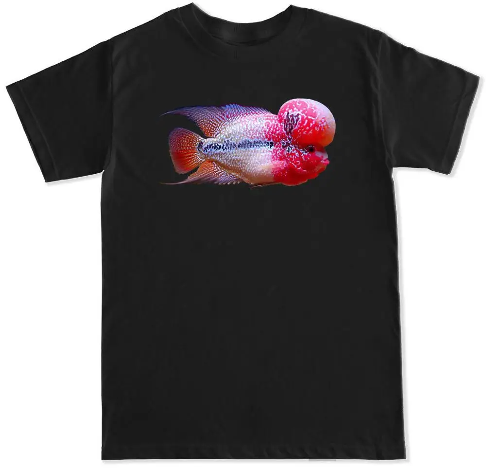 Футболка Flowerhorn Fish Black Мужская стильная тенниска с коротким рукавом модная