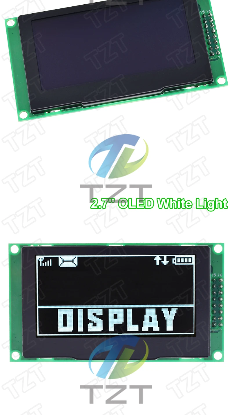TZT 2,7 Zoll OLED Display Modul Weiß Auflösung 128*64P SSD1322 16Pin SPI PM Material SPI 16 Ebenen Grau für Arduino – Detail 9
