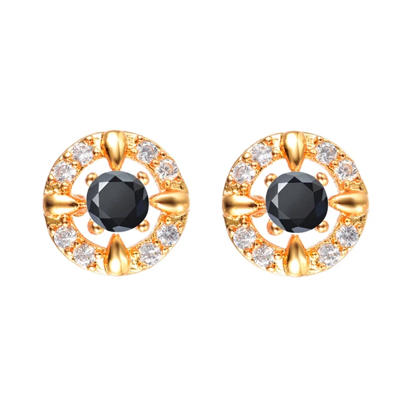 XEG103-Black Модные женские серьги-гвоздики 6 цветов AAA+ кубический цирконий круглые CZ ювелирные изделия - Окраска металла: XEG103-Black
