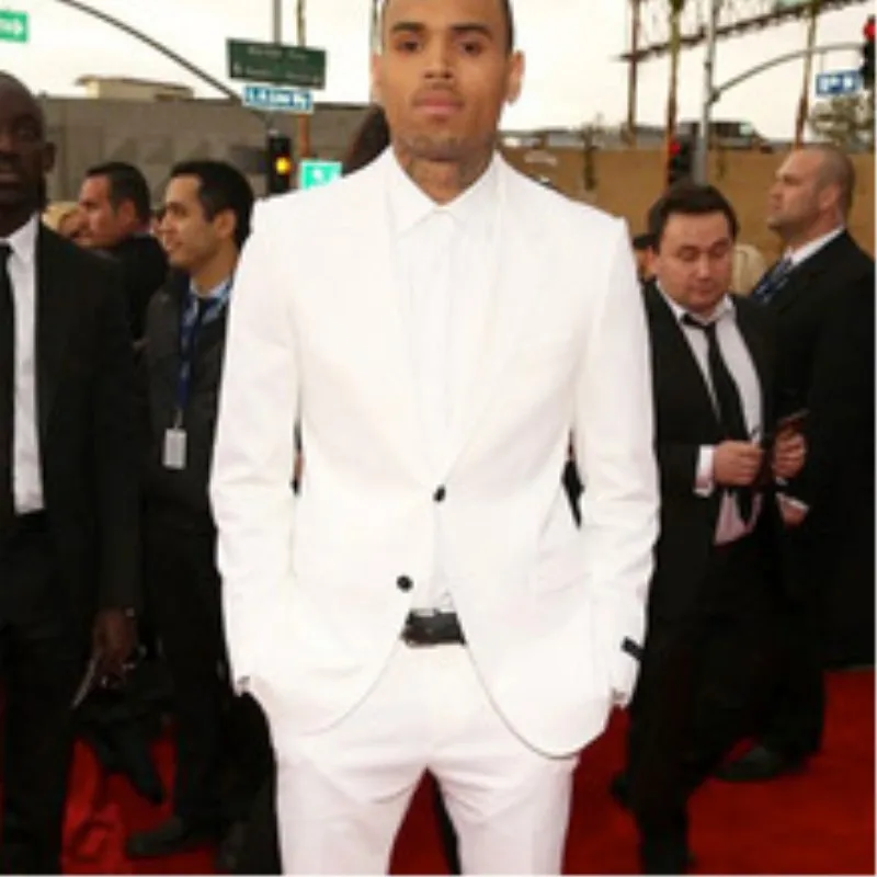 

White Evening Party Men Suits 2020 Notched Lapel Trim Fit Blazer Two Piece Custom Made Wedding Tuxedos (Jacket + Pants)