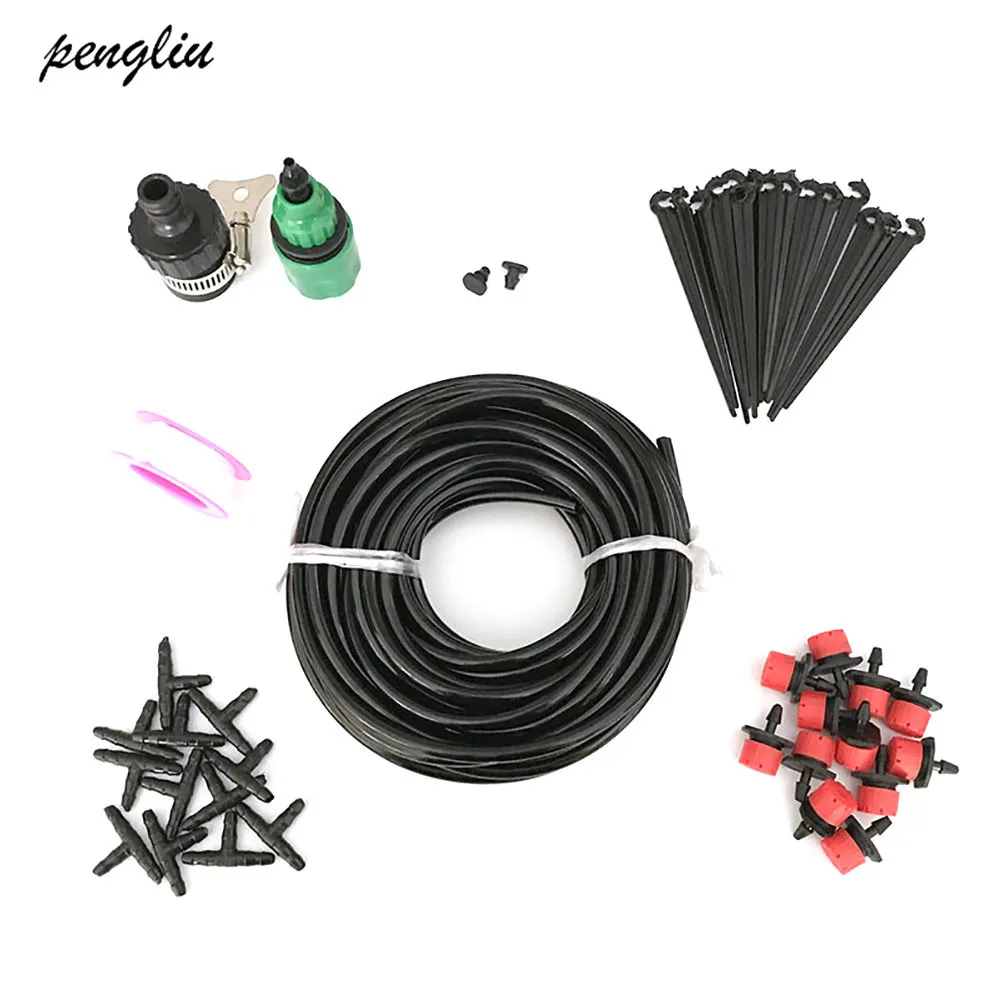 

20M Hose Kits Automatic Micro Drip Irrigation Set System Plant Watering With Adjustable Dripper Smart Controller Set IT242