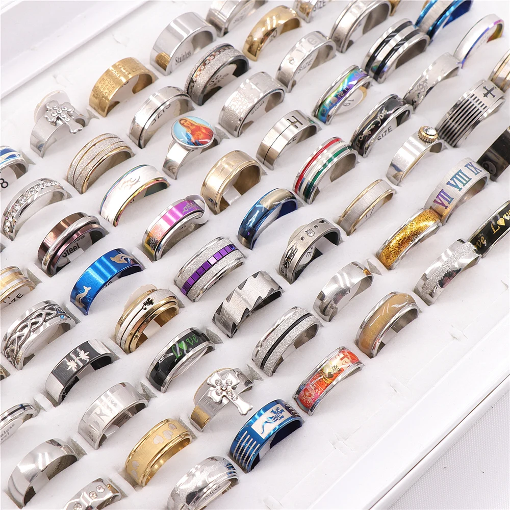 20pcs/Lots Stainless Steel Jewelry Band Rings for Gift Party
