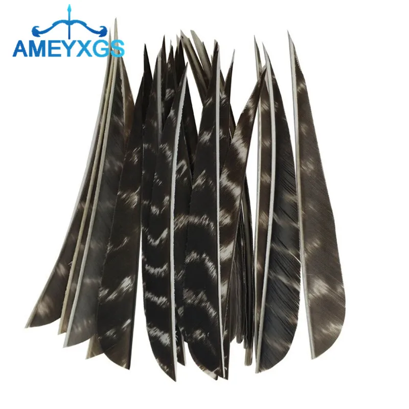 

50Pcs Archery Arrow Feathers Fletches 5" Natural Turkey Fletching Vanes Right Wing Arrow DIY Tools Practice Hunting Accessories