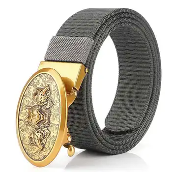 

Toothless buckle belt Mens Nylon leather Belt width:3.4cm Men leather belt