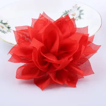 

10cm Fabric Artificial Flower Handmade Bow Barrettes Silk Flower Plant Weaving Crafts Straw Bag Imitation Flowers Accessories