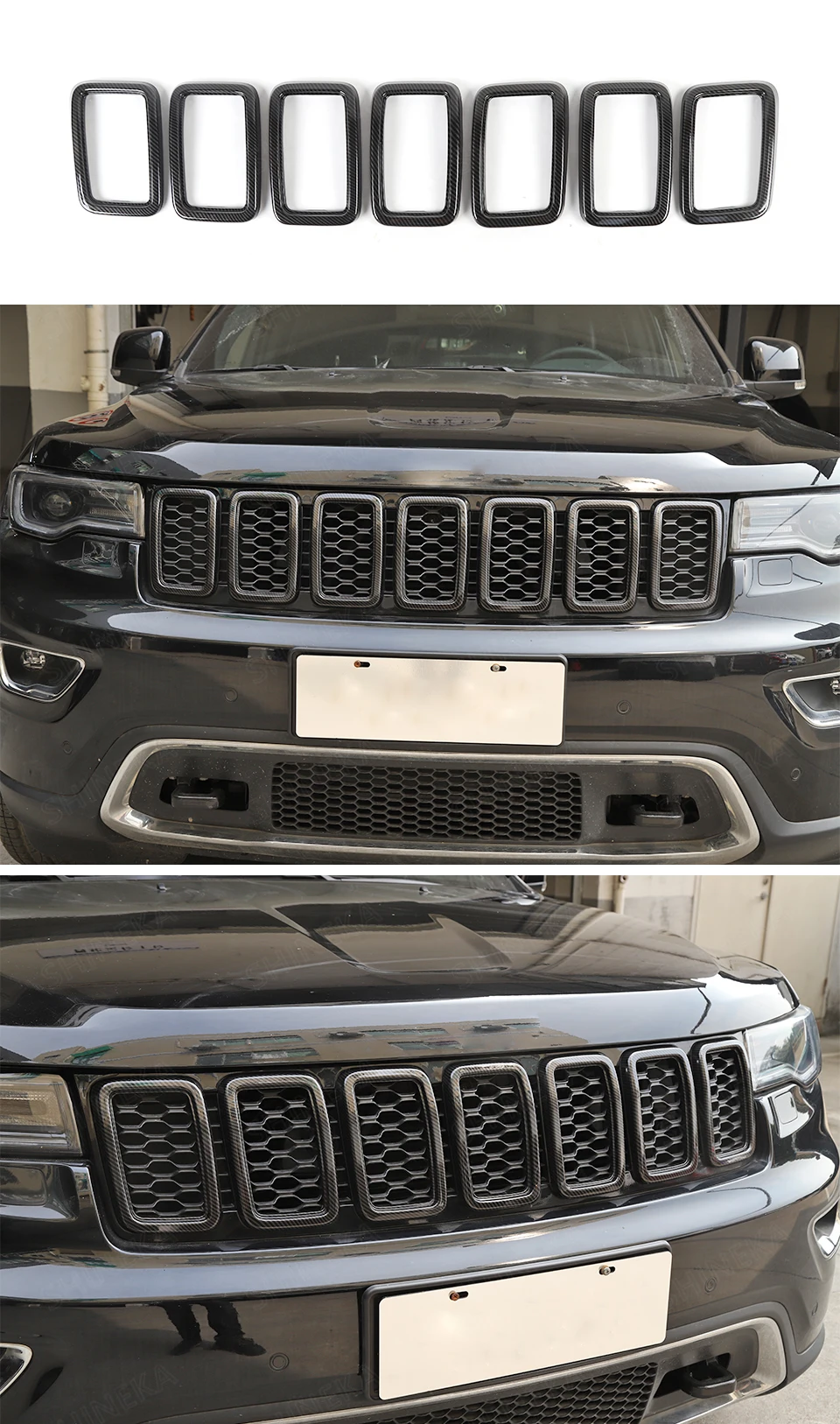 BAWA гоночные решетки вставки сетки Вентиляционное кольцо для Jeep Grand Cherokee- ABS Передние декоративные решетки крышки для Grand Cherokee