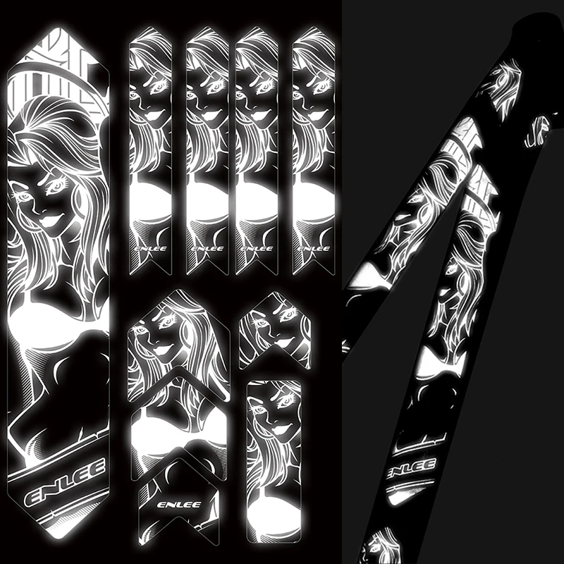 

ENLEE MTB Stickers 3D Protect Frame Reflective Stickers Scratch-Resistant Wear-Resistant Repeat Paste Bicycle Paster Guard Cover