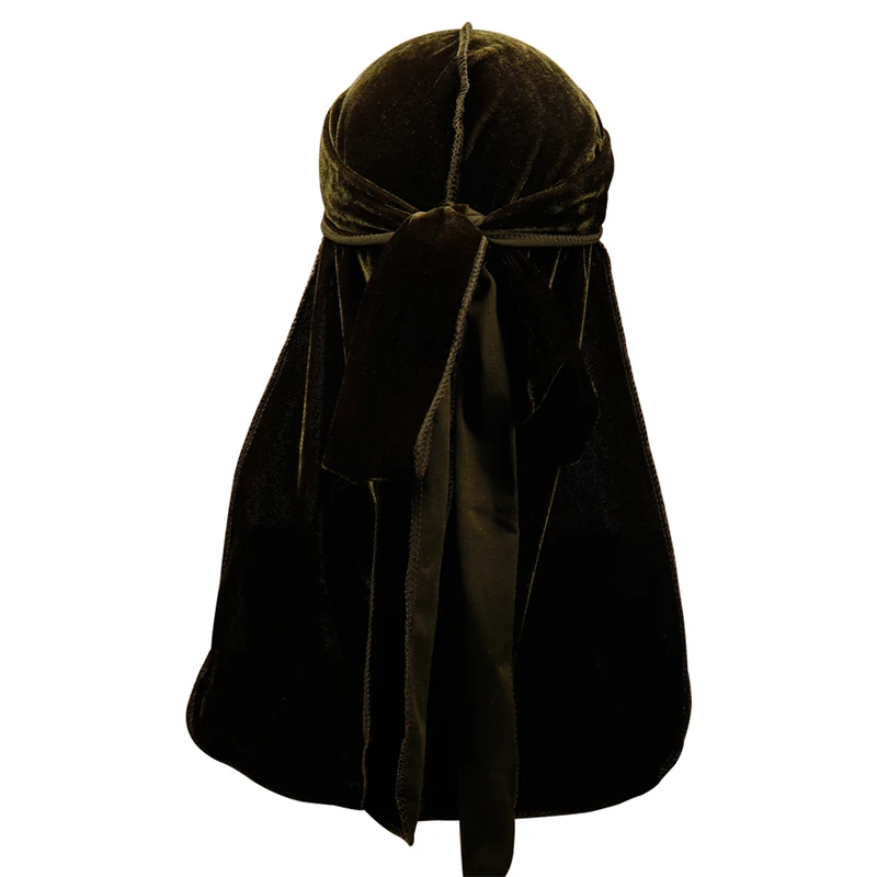 Velvet Hats For Women Do Doo Du Rag Long Tail Turban Headwrap Cap Biker Pirate Bandana Head Cover Outside Fashion Men Hats