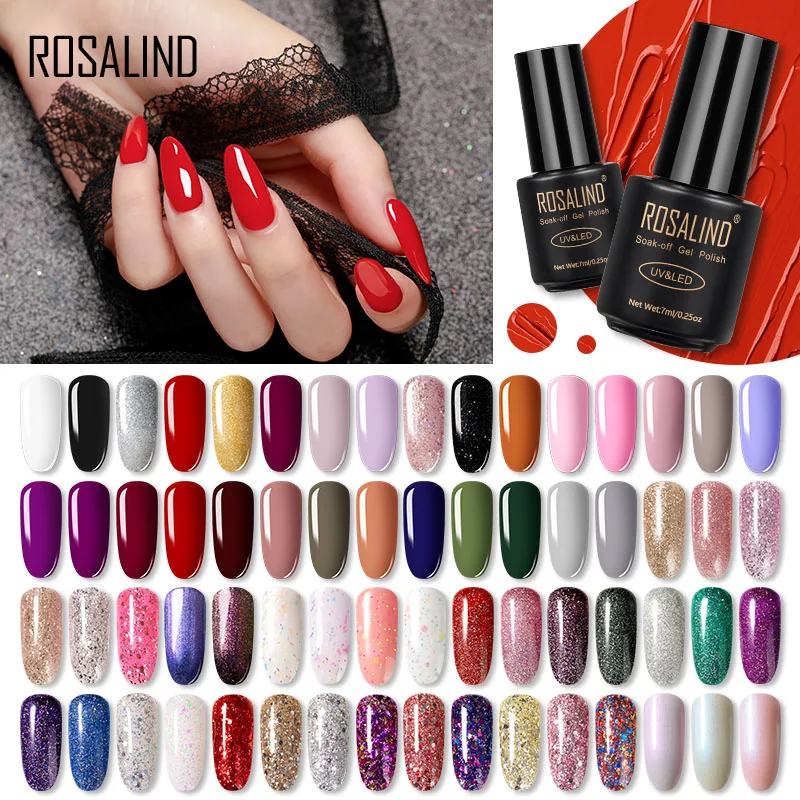 Гель лак для ногтей ROSALIND 7 мл гибридные длаки Полупостоянный отмачиваемый