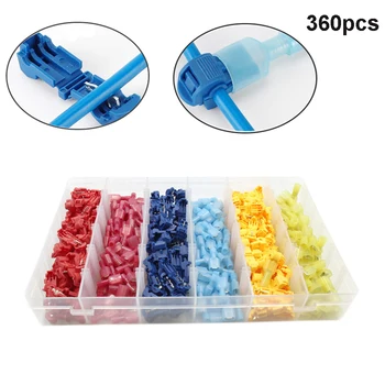 

T-Tap Wire Connectors Self-Stripping Quick Splice Electrical Wire Terminals, Insulated Male Quick Disconnect Spade Terminals