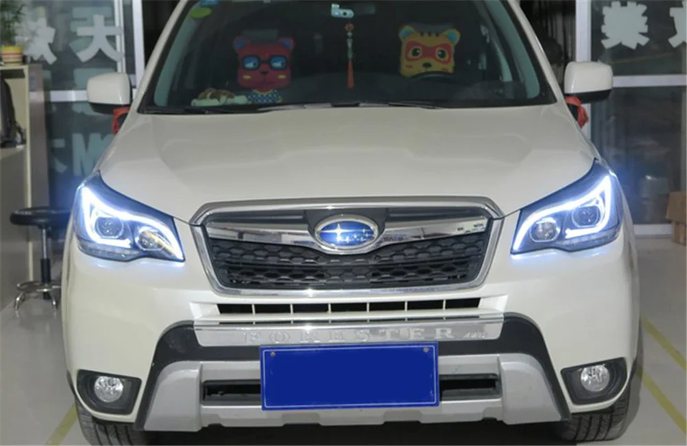 Пара для Subaru Forester светодиодный фары 201- Forester HID фары биксеноновые фары Противотуманные фары Дневные ходовые огни двойные линзы