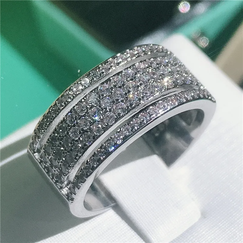 choucong Star Starlight Promise Ring 5A Zircon Stone Real 925 Sterling Silver Wedding Band Rings for women men Party Jewelry