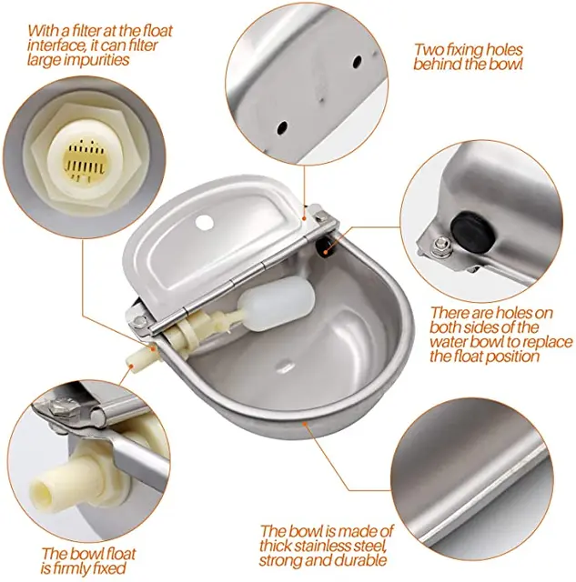 Confezione 3 Valvole A Galleggiante Per Abbeveratoio Automatico - Bestiame, Capre, Maiali, Cani - Foto 6