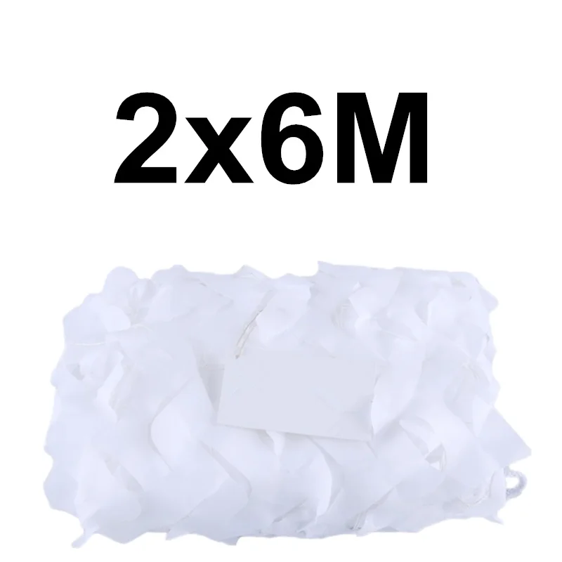 White 2x6M LOOGU усиленная армейская камуфляжная Военная сеть камуфляжная сетка синий песок белый Охота наружный тент садовый тент Кемпинг Рыбалка - Цвет: White 2x6M