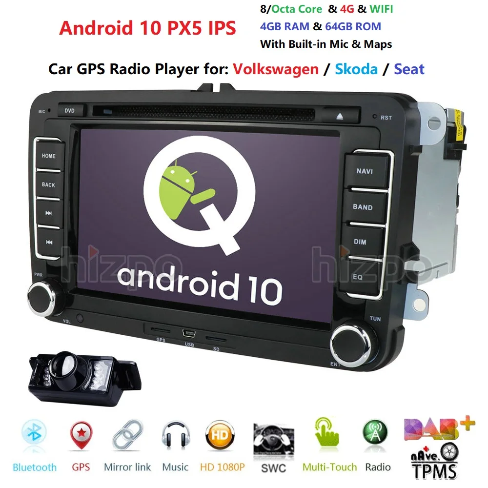 Восемь ядер 4 Гб ОЗУ 64 ПЗУ Android 10 внешний вид автомобиля для