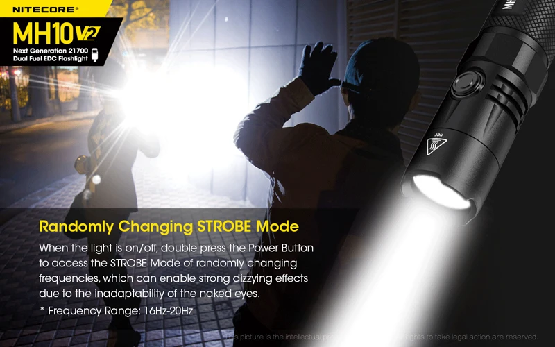 USB-C Rechargeable NITECORE MH10 V2 LED EDC Flashlight (14)