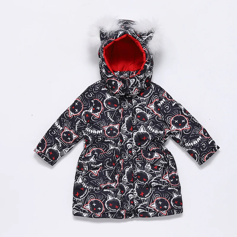 Bilemi/зимние пальто и куртки для маленьких девочек-подростков - Color: Black